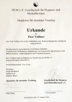 Zertifikat Gesellschaft für Hypnose und Mentaltherapie