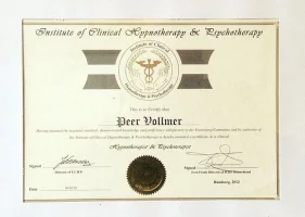 Zertifikat Institute of Clinical Hypnotherapy & Psychotherapy